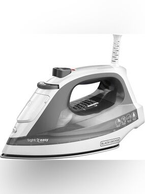 Black & Decker White and Gray Steam Iron with SmartSteam